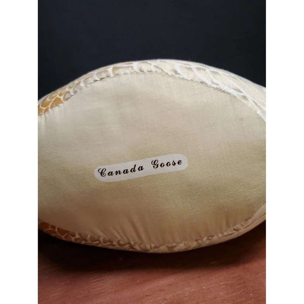 Vintage 1980's Canada Geese Plush Craft Sewn Pillow with Bonnet Cabin Decor